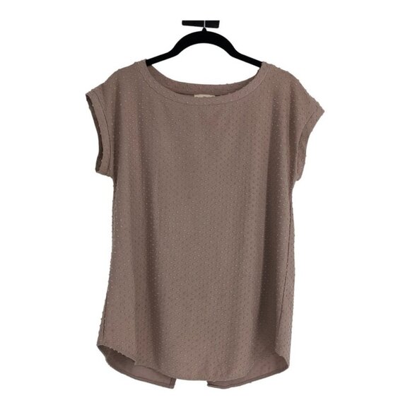 Aritzia Wilfred Blush Pink Anvers Jacquard Knit Open Back Short Sleeve T-Shirt S - Picture 2 of 15